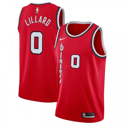 Men's Portland Trail Blazers Damian Lillard #0 Nike Red Swingman Jersey - Classic Edition