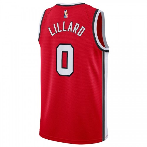 Men's Portland Trail Blazers Damian Lillard #0 Nike Red Swingman Jersey - Classic Edition