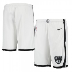 Men's Brooklyn Nets Nike White 2020/21 Swingman Shorts - Association Edition
