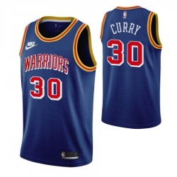 Men's Golden State Warriors Stephen Curry #30 Blue 2021/22 75th Anniversary Jersey - Classic Edition Men's Golden State Warriors Stephen Curry #30 Blue 2021/22 75th Anniversary Jersey - Classic Edition