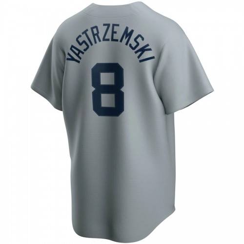 Men's Boston Red Sox Carl Yastrzemski #8 Nike Gray Road Cooperstown Collection Player Jersey