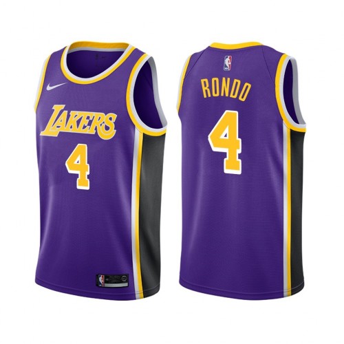 Men's Los Angeles Lakers Rajon Rondo #4 Nike Purple Swingman NBA Jersey - Statement Edition