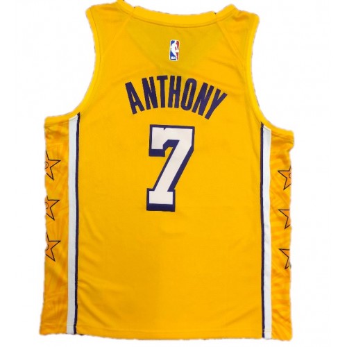 Men's Los Angeles Lakers Carmelo Anthony #7 Nike Yellow Swingman NBA Jersey - City Edition