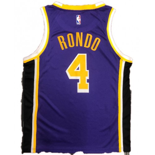 Men's Los Angeles Lakers Rajon Rondo #4 Jordan Purple Swingman NBA Jersey - Statement Edition