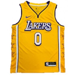 Men's Los Angeles Lakers Russell Westbrook #0 Nike Yellow Swingman NBA Jersey - City Edition