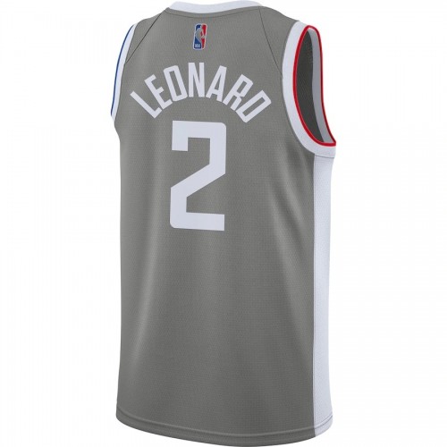 Men's LA Clippers Kawhi Leonard #2 Nike Gray 2020/21 Swingman Player Jersey - Earned Edition