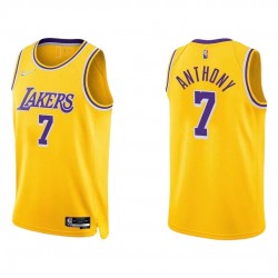 Men's Los Angeles Lakers Carmelo Anthony #7 Nike Gold 2021/22 Swingman Jersey - Icon Edition Men's Los Angeles Lakers Carmelo Anthony #7 Nike Gold 2021/22 Swingman Jersey - Icon Edition