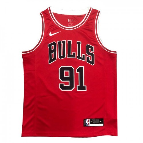 Men's Chicago Bulls Dennis Rodman #91 Nike Red Swingman Jersey - Icon Edition