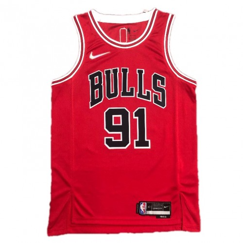 Men's Chicago Bulls Dennis Rodman #91 Nike Red 2021 Swingman NBA Jersey - Icon Edition