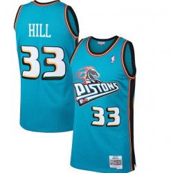 Men's Detroit Pistons Grant Hill #33 Throwback Blue 98-99 Hardwood Classics Swingman Jersey Men's Detroit Pistons Grant Hill #33 Throwback Blue 98-99 Hardwood Classics Swingman Jersey