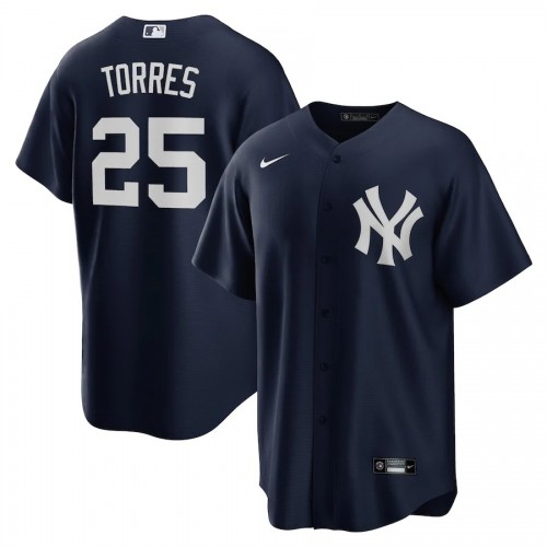 Men's New York Yankees Gleyber Torres #25 Nike Navy Alternate Jersey