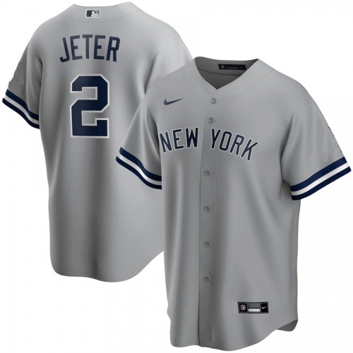 Men's New York Yankees Derek Jeter #2 Nike Gray Home 2020 Jersey