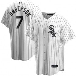 Men's Chicago White Sox Tim Anderson #7 Nike White&Royal Home 2020 Jersey Men's Chicago White Sox Tim Anderson #7 Nike White&Royal Home 2020 Jersey
