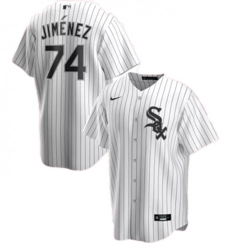 Men's Chicago White Sox Eloy Jimenez #74 Nike White&Roayl Home Jersey