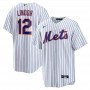 Men's New York Mets Francisco Lindor #12 Nike White&Royal Home 2020 Jersey