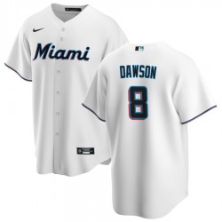 Men's Miami Marlins Andre Dawson #8 Nike White Home 2020 Jersey Men's Miami Marlins Andre Dawson #8 Nike White Home 2020 Jersey