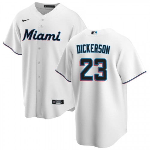 Men's Miami Marlins Corey Dickerson #23 Nike White Home 2020 Jersey