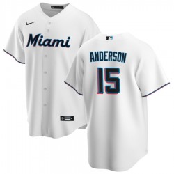 Men's Miami Marlins Brian Anderson #15 Nike White Home 2020 Jersey Men's Miami Marlins Brian Anderson #15 Nike White Home 2020 Jersey