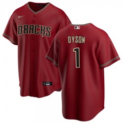 Men's Arizona Diamondbacks Jarrod Dyson #1 Nike Red 2020 Alternate Jersey Men's Arizona Diamondbacks Jarrod Dyson #1 Nike Red 2020 Alternate Jersey