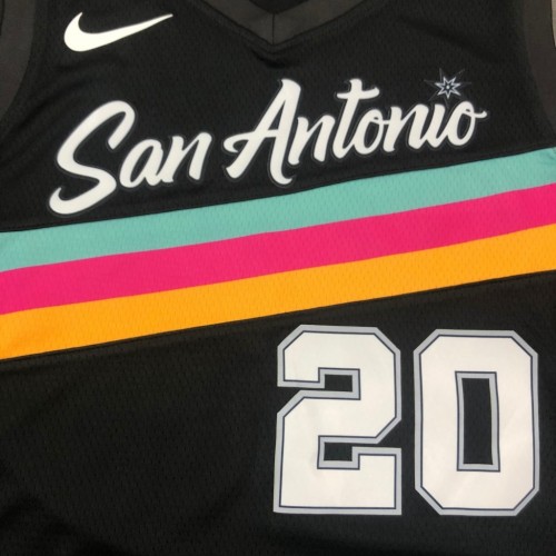 Men's San Antonio Spurs Manu Ginobili #20 Nike Black 20/21 Swingman Jersey-City Edition
