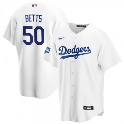 Men's Los Angeles Dodgers Mookie Bett #50 Nike White 2020 World Series Champions Home Jersey Men's Los Angeles Dodgers Mookie Bett #50 Nike White 2020 World Series Champions Home Jersey