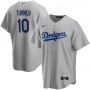 Men's Los Angeles Dodgers Justin Turner #10 Nike Gray 2020 Jersey