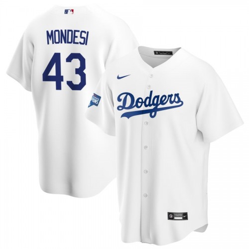 Men's Los Angeles Dodgers Adalberto Mondesí #43 Nike White 2020 World Series Champions Home Jersey