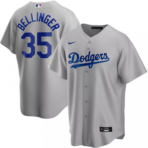 Men's Los Angeles Dodgers Cody Bellinger #35 Nike Gray Alternate 2020 Jersey