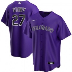 Men's Colorado Rockies Trevor Story #27 Nike Purple 2020 Alternate Jersey Men's Colorado Rockies Trevor Story #27 Nike Purple 2020 Alternate Jersey