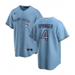 Men's Toronto Blue Jays George Springer #4 Nike Light Blue Alternate 2020 Jersey Men's Toronto Blue Jays George Springer #4 Nike Light Blue Alternate 2020 Jersey