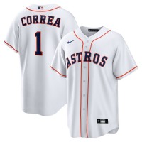 Men's Houston Astros Carlos Correa #1 Nike Gray Road Home 2020