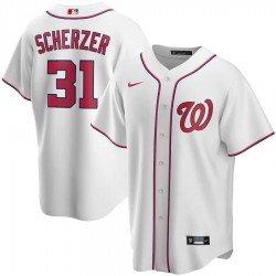 Men's Washington Nationals Max Scherzer #31 Nike White Home 2020 Replic Jersey Men's Washington Nationals Max Scherzer #31 Nike White Home 2020 Replic Jersey