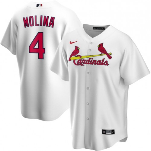 Men's St. Louis Cardinals Yadier Molina #4 Nike White Home 2020 Jersey
