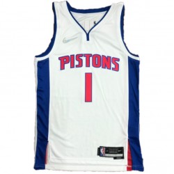 Men's Detroit Pistons Allen Iverson #1 Nike White 2021/22 Swingman NBA Jersey - Icon Edition