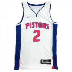 Men's Detroit Pistons Cade Cunningham #2 Nike White 2021/22 Swingman NBA Jersey - Icon Edition