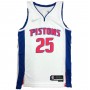 Men's Detroit Pistons Derrick Rose #25 Nike White 2021/22 Swingman NBA Jersey - Icon Edition