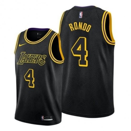 Men's Los Angeles Lakers Rajon Rondo #4 Nike Black Swingman NBA Jersey - City Edition