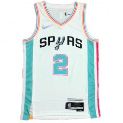 Men's San Antonio Spurs Kawhi Leonard #2 Nike White 2021/22 Swingman Jersey - City Edition