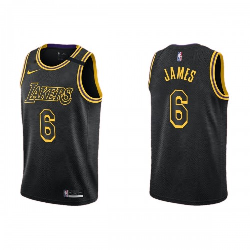 Men's Los Angeles Lakers LeBron James #6 Black Swingman Jersey - City  Edition