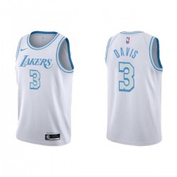 Men's Los Angeles Lakers Anthony Davis #3 Nike White 2020/21 Swingman Jersey - City Edition Men's Los Angeles Lakers Anthony Davis #3 Nike White 2020/21 Swingman Jersey - City Edition