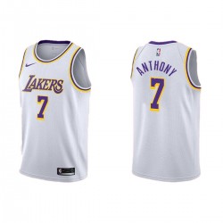 Men's Los Angeles Lakers Carmelo Anthony #7 Nike White 2020/21 Swingman Jersey - Association Edition Men's Los Angeles Lakers Carmelo Anthony #7 Nike White 2020/21 Swingman Jersey - Association Edition