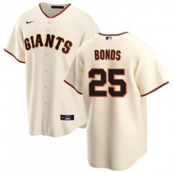 Men's San Francisco Giants BONDS #25 Nike Cream Home 2020 Jersey