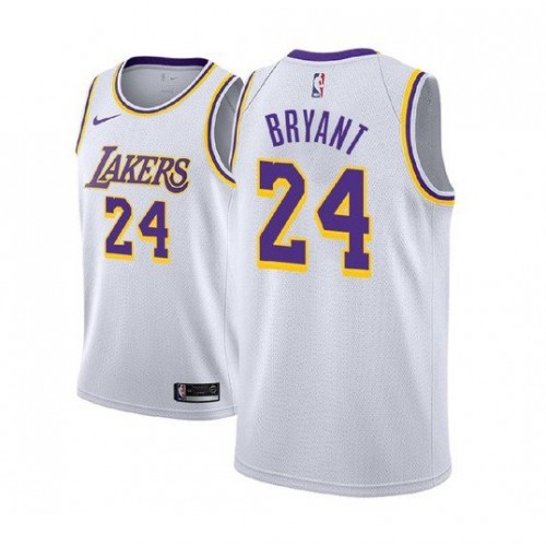 Men's Los Angeles Lakers Kobe Bryant #24 White Swingman Jersey - Association Edition