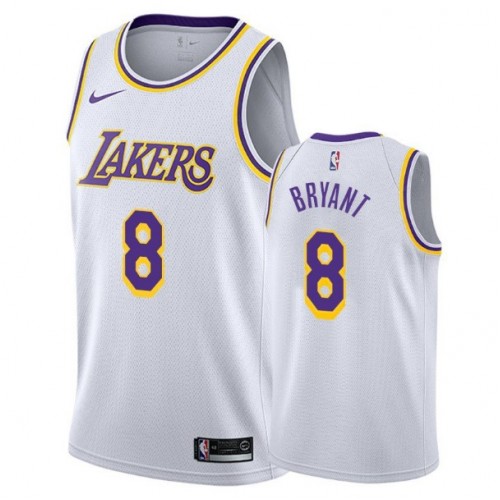 Men's Los Angeles Lakers Kobe Bryant #8 White Swingman Jersey - Association Edition