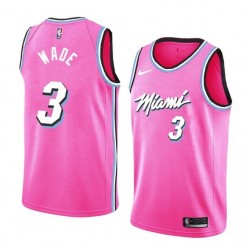 Men's Miami Heat Dwyane Wade #3 Pink 19-20 Swingman Jersey - City Edition Men's Miami Heat Dwyane Wade #3 Pink 19-20 Swingman Jersey - City Edition