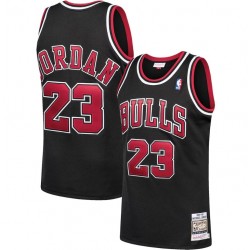 Men's Chicago Bulls Michael Jordan #23 Throwback Black 1997-98 Hardwood Classics Player Jersey