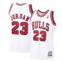 Men's Chicago Bulls Michael Jordan #23 Throwback Mitchell & Ness White 1997-98 Hardwood Classics Player Jersey