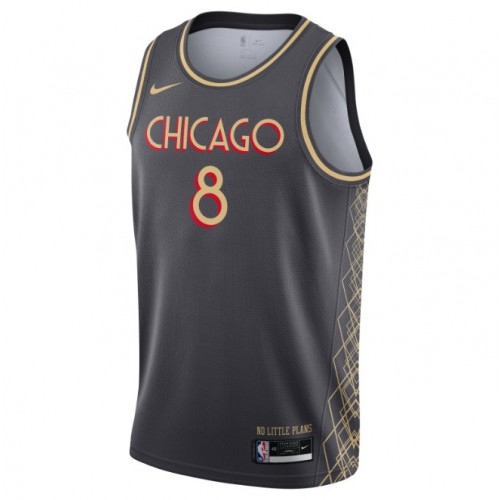 Men's Chicago Bulls Zach LaVine #8 Nike Black 2020/21 Swingman Jersey - City Edition