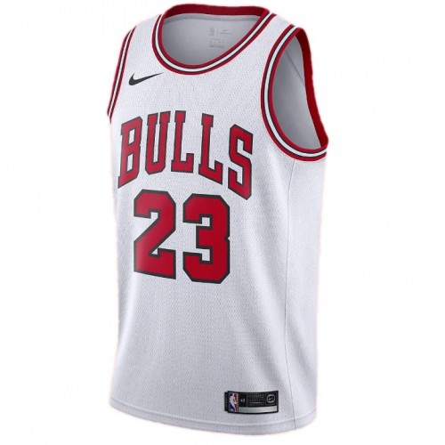 Men's Chicago Bulls Michael Jordan #23 White Replica Swingman Jersey - Association Edition