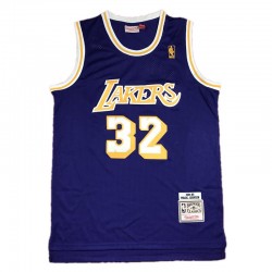 Men's Los Angeles Lakers Magic Johnson #32 Purple 84-85 Hardwood Classics Jersey